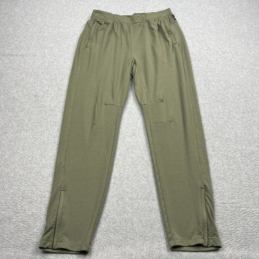 Adidas Urban Global Jogger Pants Mens Large Green Tapered Ankle Zip Stretch Gym